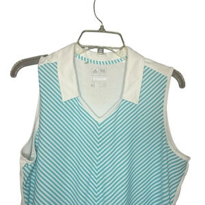 Adidas Climachill Sleeveless Golf Polo Tank Top Blue Turquoise XL